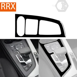 For Audi A4 B9 RS4 S4 2017 2018 2019 Center Console Gear Shift Panel Cover Piano Black Stickers Car Interior Trim Accessories