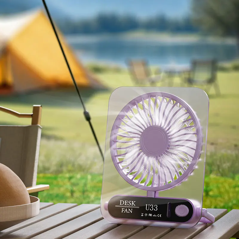 Desk Fan Portable Mini Fan Foldable Table Fan USB Rechargerable Wall Fan 180° Tilt Folding Ultra Quiet Table Fan For Office Home