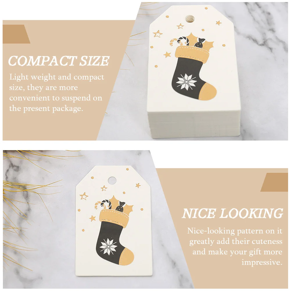 100 قطعة تخزين عيد الميلاد معلقة العلامات ورقة خفيفة الوزن الهدايا الزخرفية العلامات الإبداعية عيد الميلاد حزب الحرف عيد الميلاد شنقا الديكورات