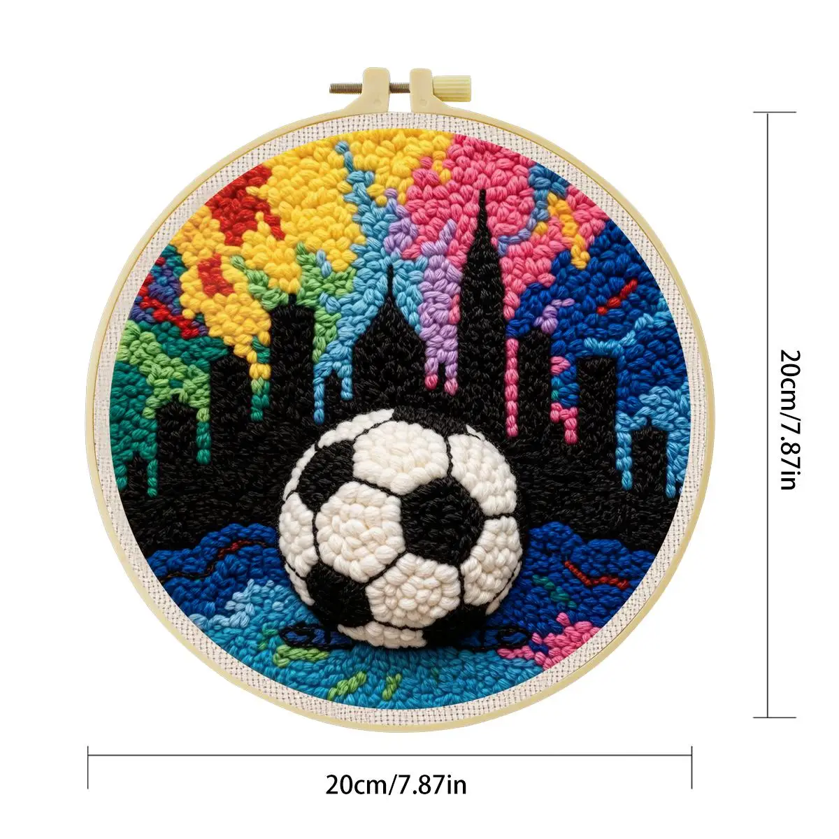 20X20CM/7,87 Zoll Urban Football Punch-Nadel-Stickset, Stickerei, gestrickte Stickerei, DIY handgemachtes Geschenk – Detail 4
