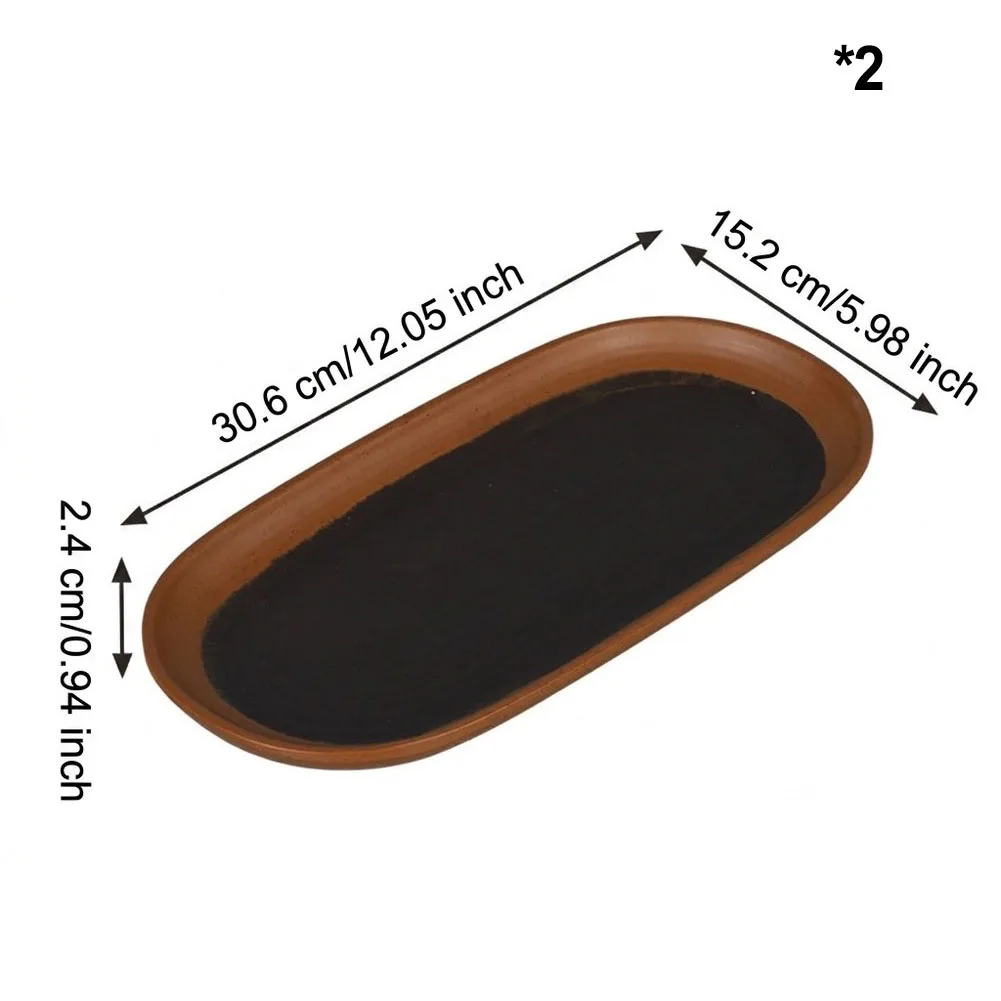 2 Pcs Melamine Oval Long Plates Rustic Dual Color Flat Trays For Serving Appetizer Cheese Platters Home Restaurant Dinnerware