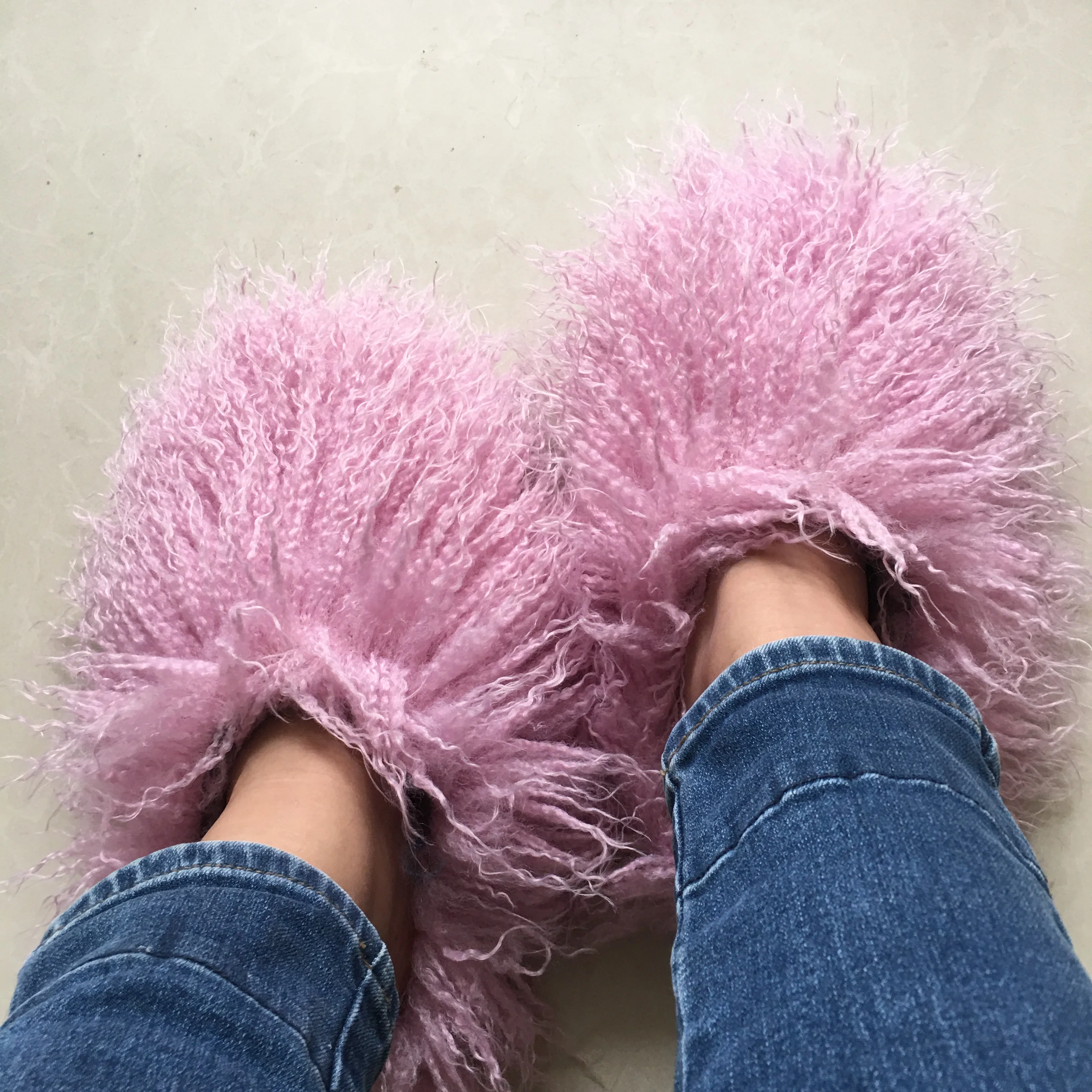 2024 New Women Winter Faux Fur Slippers Plus Size Woman Luxury Furry Plush Warm Fur Slipper Home Cotton Shoes Indoor Fur Slides