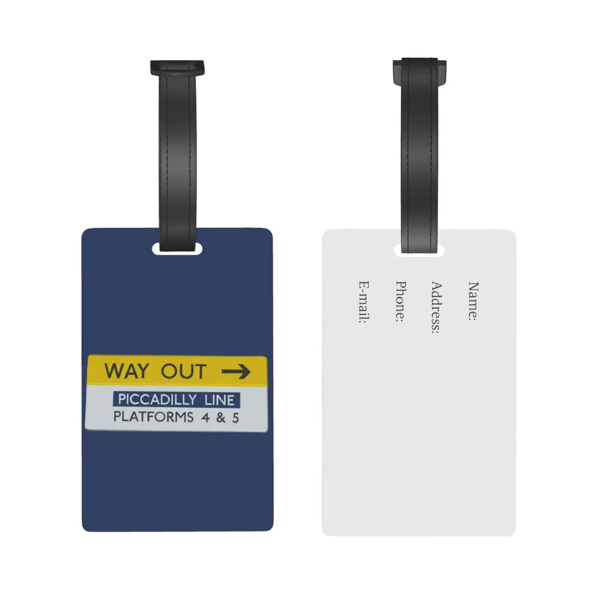 London Underground Way Out Sign Luggage Tags Suitcase Accessories Travel Baggage Boarding Tag Portable Label Holder ID Name