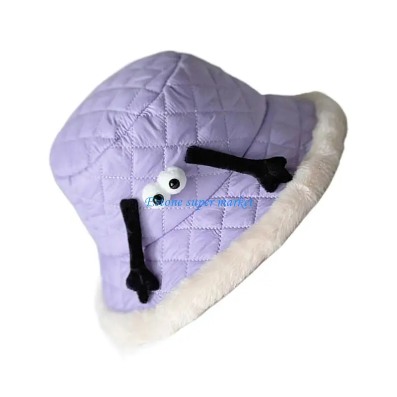 

090B Cartoon Fisherman Hat Kid Big Brim Cap Autumn Winter Basin Hat Warm Hat