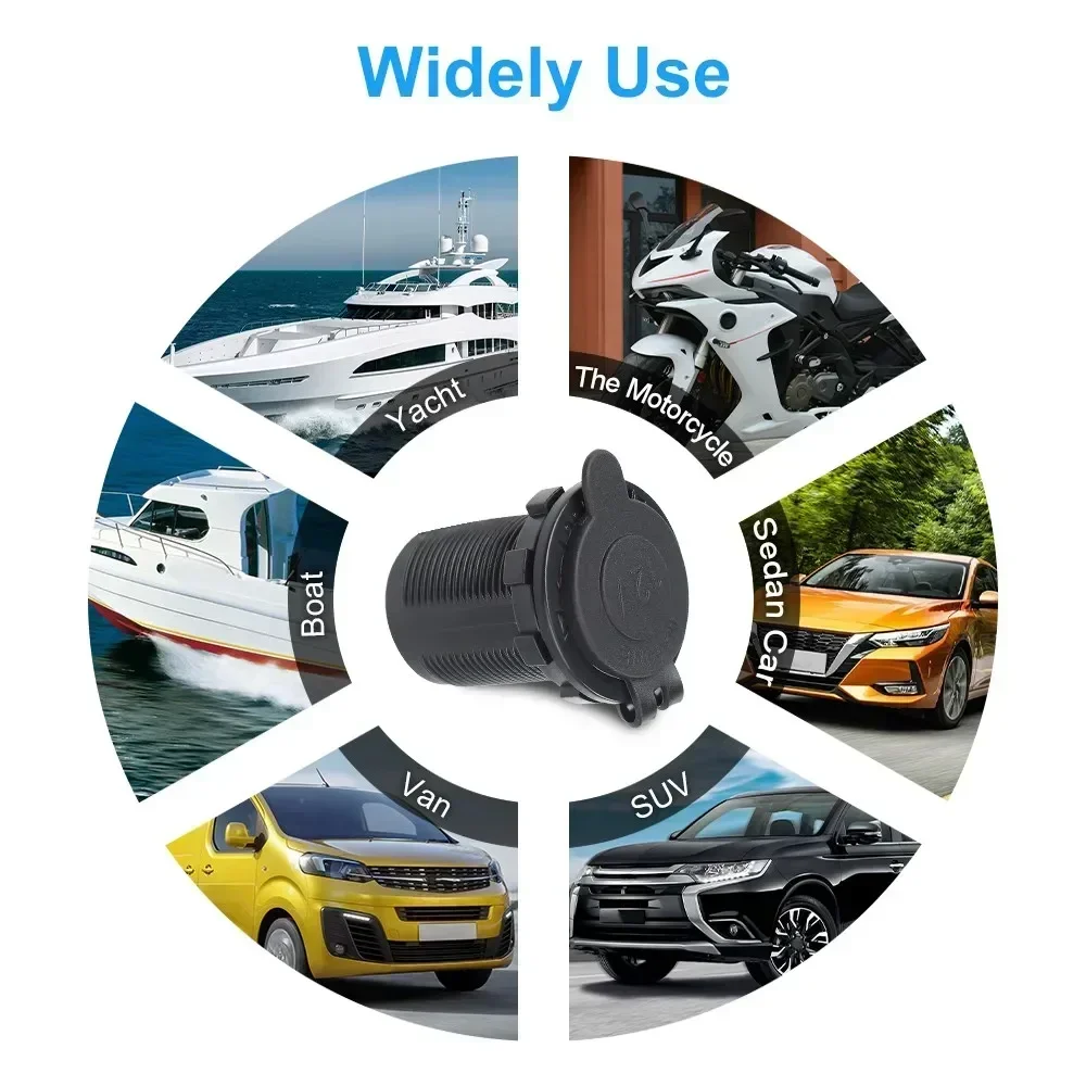 12 فولت USB لوحة مقابس شحن سريع 3.0 20 واط المزدوج PD USB C المقبس منفذ ولاعة السجائر محول لسيارة قارب RV دراجة نارية