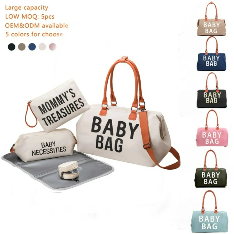 New Diaper Bag Five Piece Set Baby Mother Bag Fashionable Handheld Baby Tote Multi-purpose Travel Bag