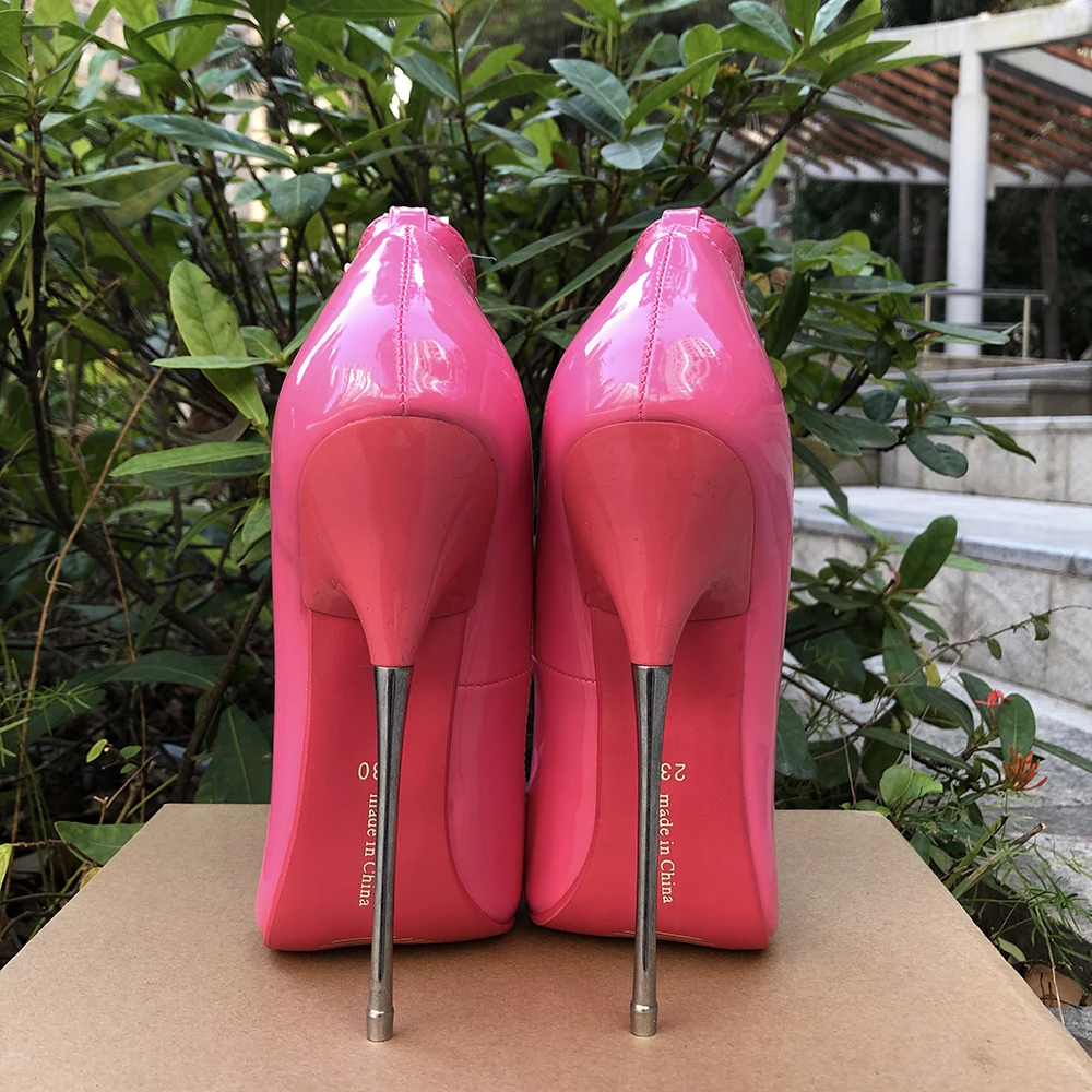 2024 Rose Sexy Women Pumps 16cm Metal High Heels Stilettos Fetish Model Ankle Strap SM Man Unisex Shoes Crossdresser Customize