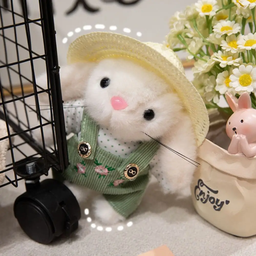 

Plush Stuffed Garden Bunny Plush Toys Clothes and Hats Charms Gardener Little Rabbit Doll Cartoon Soft Rabbit Plush Doll Kids