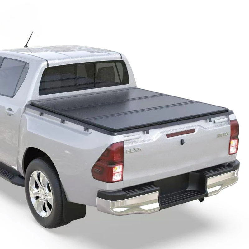 

Customizable Size Tri-Fold Hard Tonneau Cover F150 Silverado Ranger-Zinc-Aluminum Alloy Waterproof Anti-Theft 5.5ft 15-20