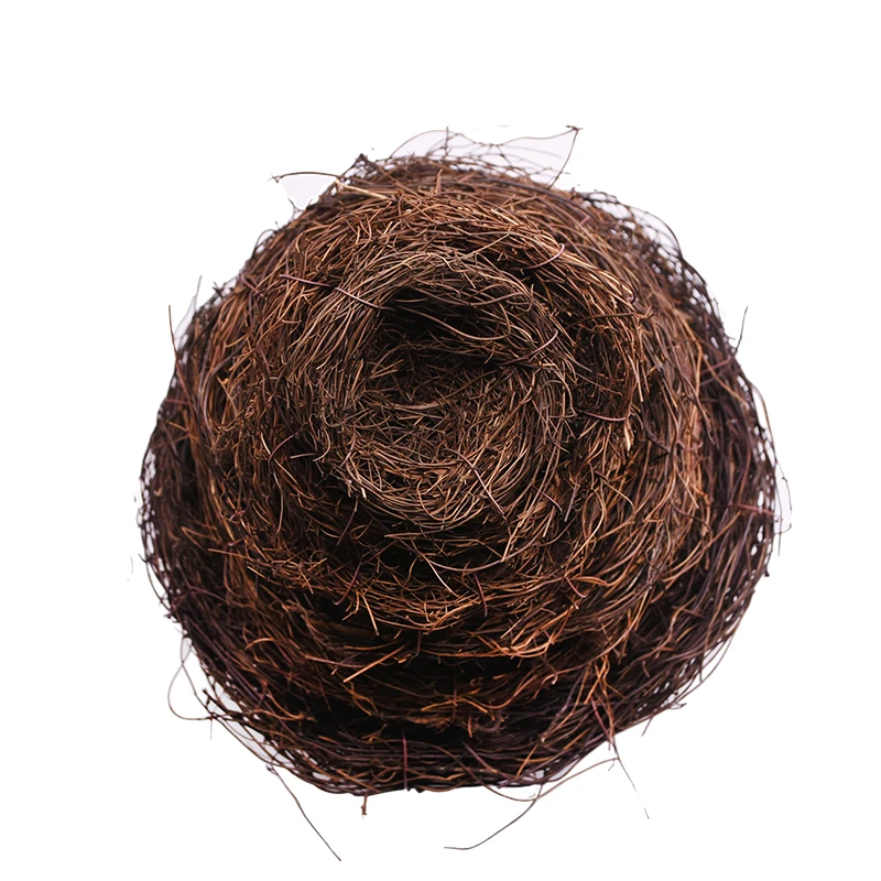 

8/10/12/15/18/20/25cm Brown Rattan Bird Nest Handicraft Photography Prop Easter Egg Living Room Decor Outdoor Garden Ornaments