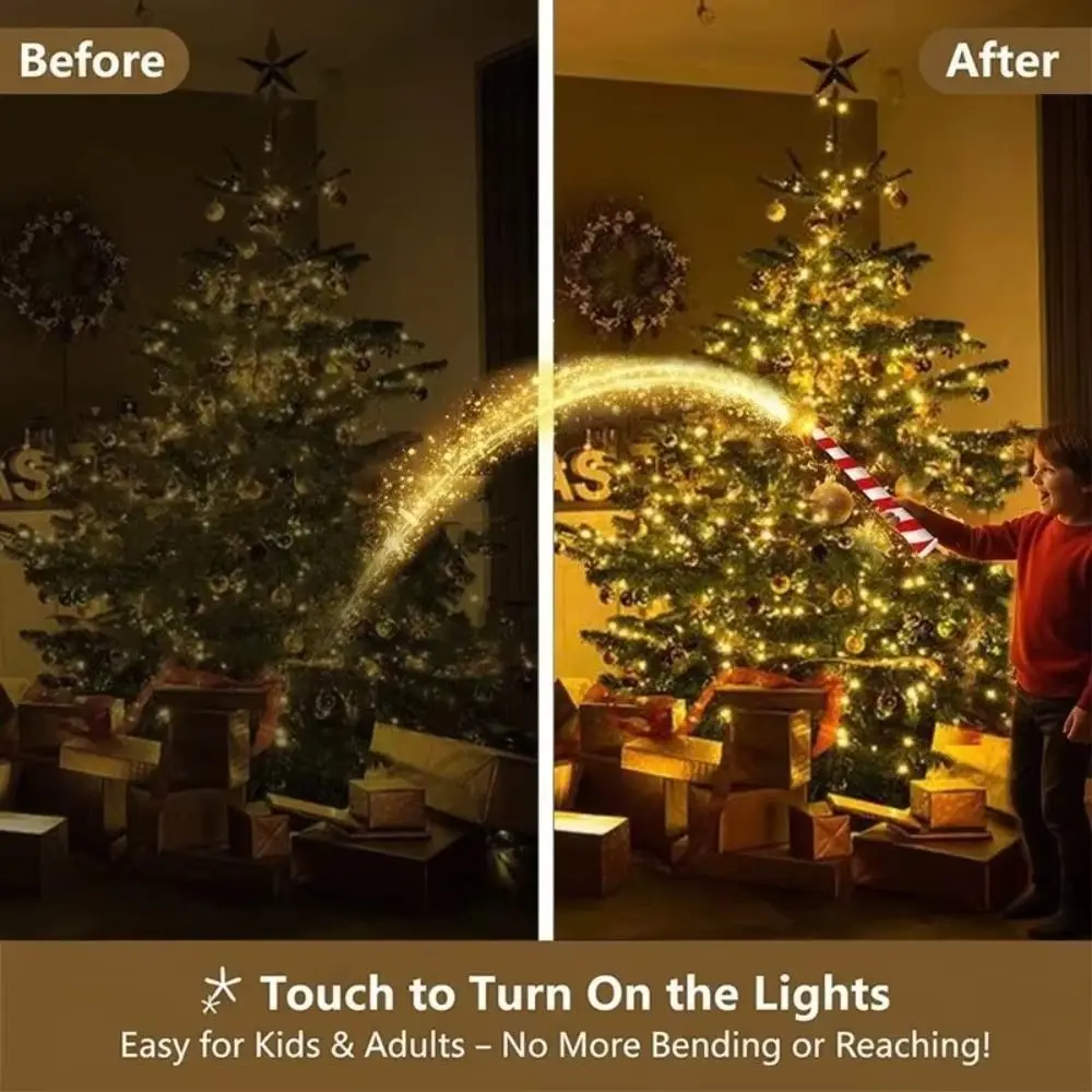 Wireless Remote Control Creative Magic Wand Musical Cute Cartoon Christmas Light Magic DIY Party Stick Light Tree Decoration