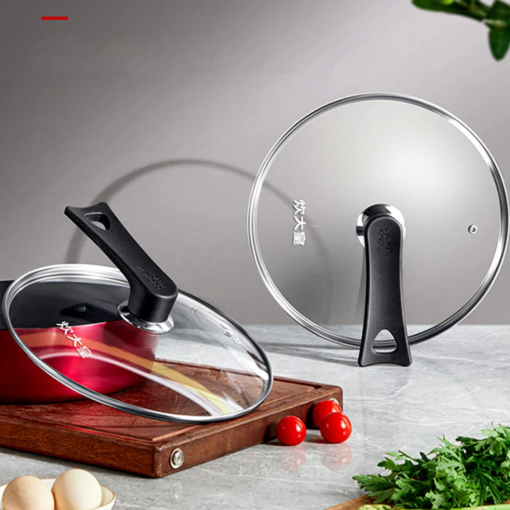 Herd King Topf Abdeckung 24/26/28/30/32 cm Haushalt Bratpfanne Gehärtetes Glas Abdeckung Küche Wok Pfanne Universal Spritzwassergeschützt