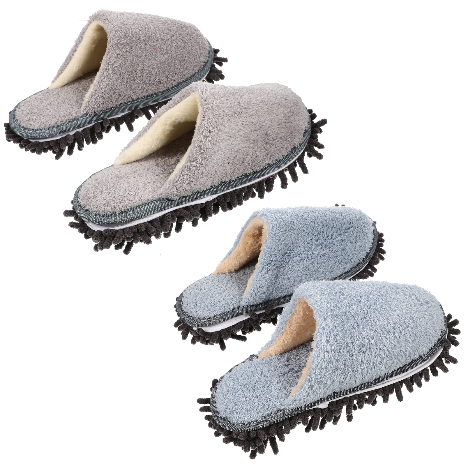 

2pcs For Floor Cleaning Reusable Dust Mop Shoes Household Sweeping Slippers Washable Hair Mop Slippers Convenient Floor