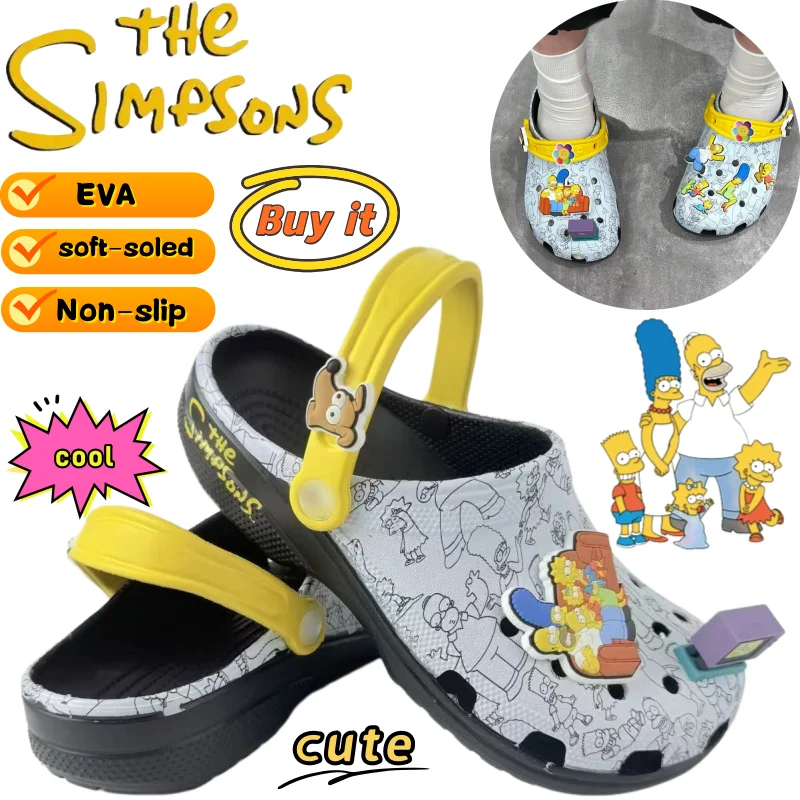 

Шлепанцы The Simpsons с Гомером, Мардж и Лисой: креативные, стильные, с мультяшными персонажами, цветочные, унисекс, на мягкой нескользящей подошве, пляжные.