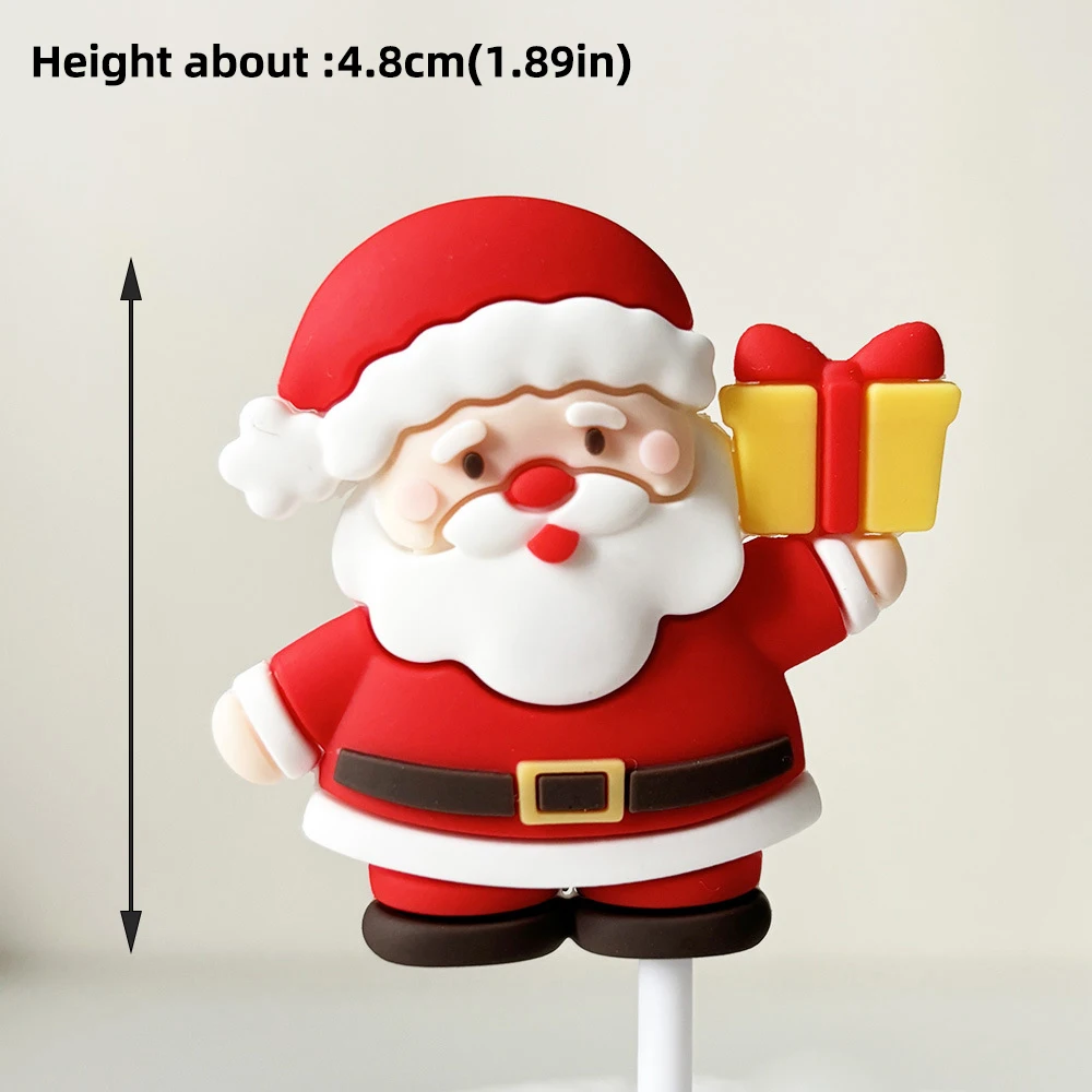 Neue Cupcake-Dekoration für Weihnachtskuchen, weicher Gummi-Weihnachtsbaum, Weihnachtsmann, Schneemann für Neujahr 2025, Weihnachts-Kuchenaufsatz – Detail 5