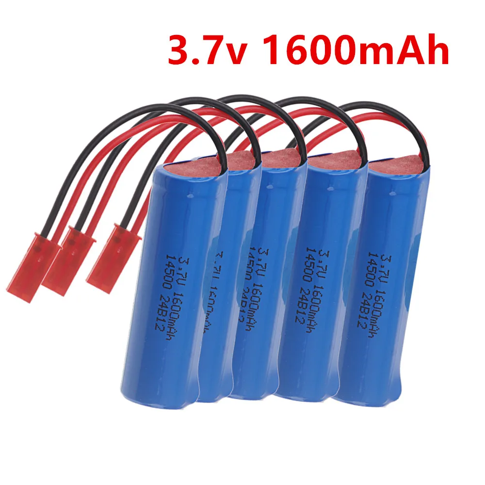 3.7V 1600mAh 14500 Battery JST plug with 5in1 Charger for DE35 DE38 DE40 DE50 Double-Sided Tumbling Stunt RC Car