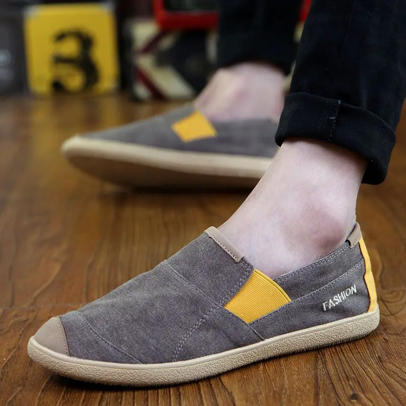 Men Summer Breathable Linen Slip on Shoes Woven Straw Casual Canvas Loafers Lightweight Couple Footwear