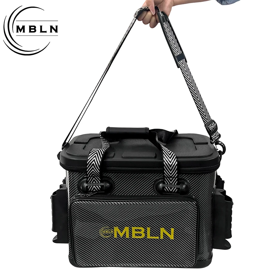 MBLN 38L Hartschalen-EVA-Angelkoffer, Angelzubehörbox, kann als Sitzgelegenheit genutzt werden, Lebendfisch-Aufbewahrungstasche mit Rutenhaltern – Detail 7