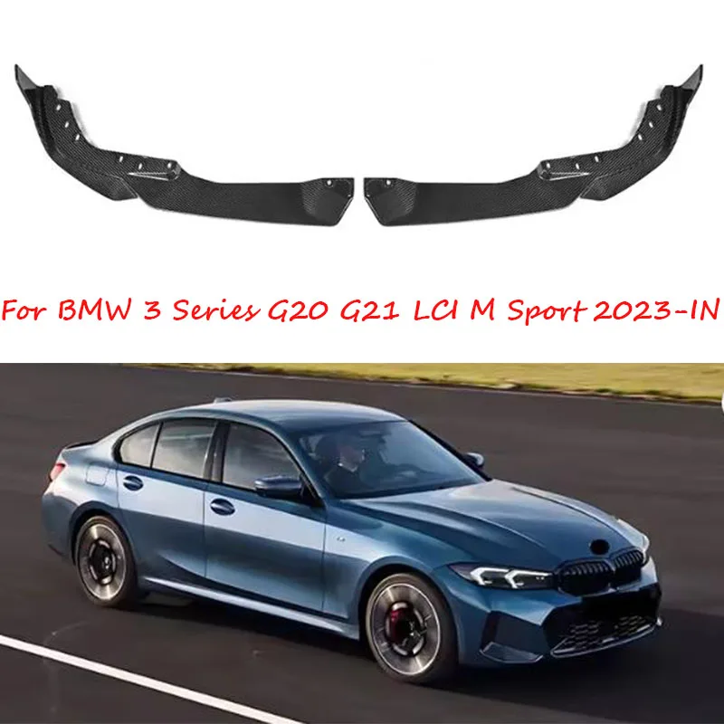 

Real Dry Carbon Fiber Accessories Front Bumper Lip Diffuser Splitter Front Lip Fit For BMW 3 Series G20 G21 LCI M Sport 2023-IN