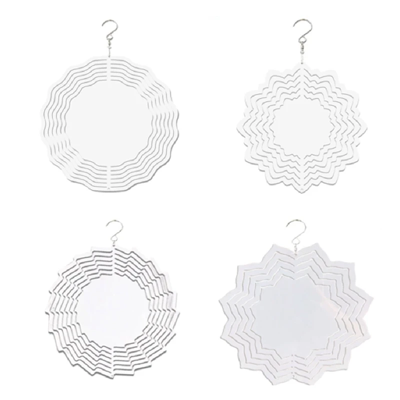 Couple Style Wind Power White Coated Aluminum Plate Double-Sided Printing Heat Transfer Wind Chime Turntable