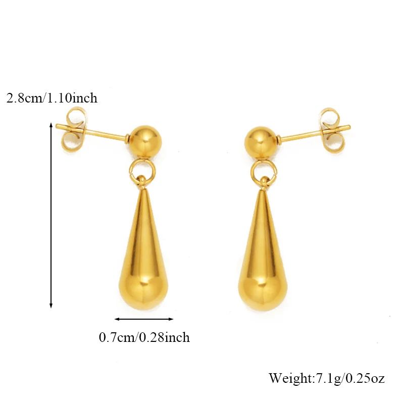 EILIECK 316L Edelstahl Tropfenförmiges Herz Halskette Armband Ohrringe Set für Frauen Trendiger Goldener Schimmer Wasserdichter Schmuck Geschenk – Detail 11