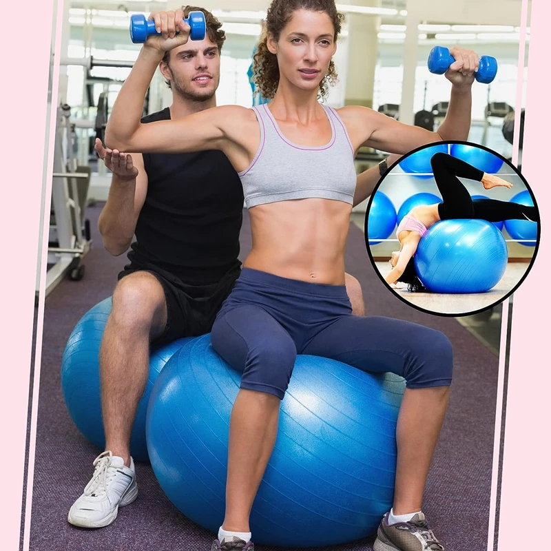 75cm/65cm Fitness Yoga Ball Pilates PVC Exercise Ball per gravidanza, Fitness, allenamento e terapia fisica Balance Ball con pompa