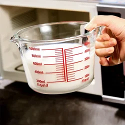 Pyrex glass graduated mug Home breakfast  Measuring  Baked milk  Microwavable 250ml 500ml 1000ml
