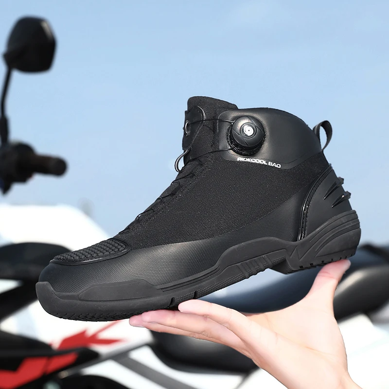 

Motorcycle protective riding boots casual breathable unisex season high top anti slip wear-resistant comfortable cycling shoes