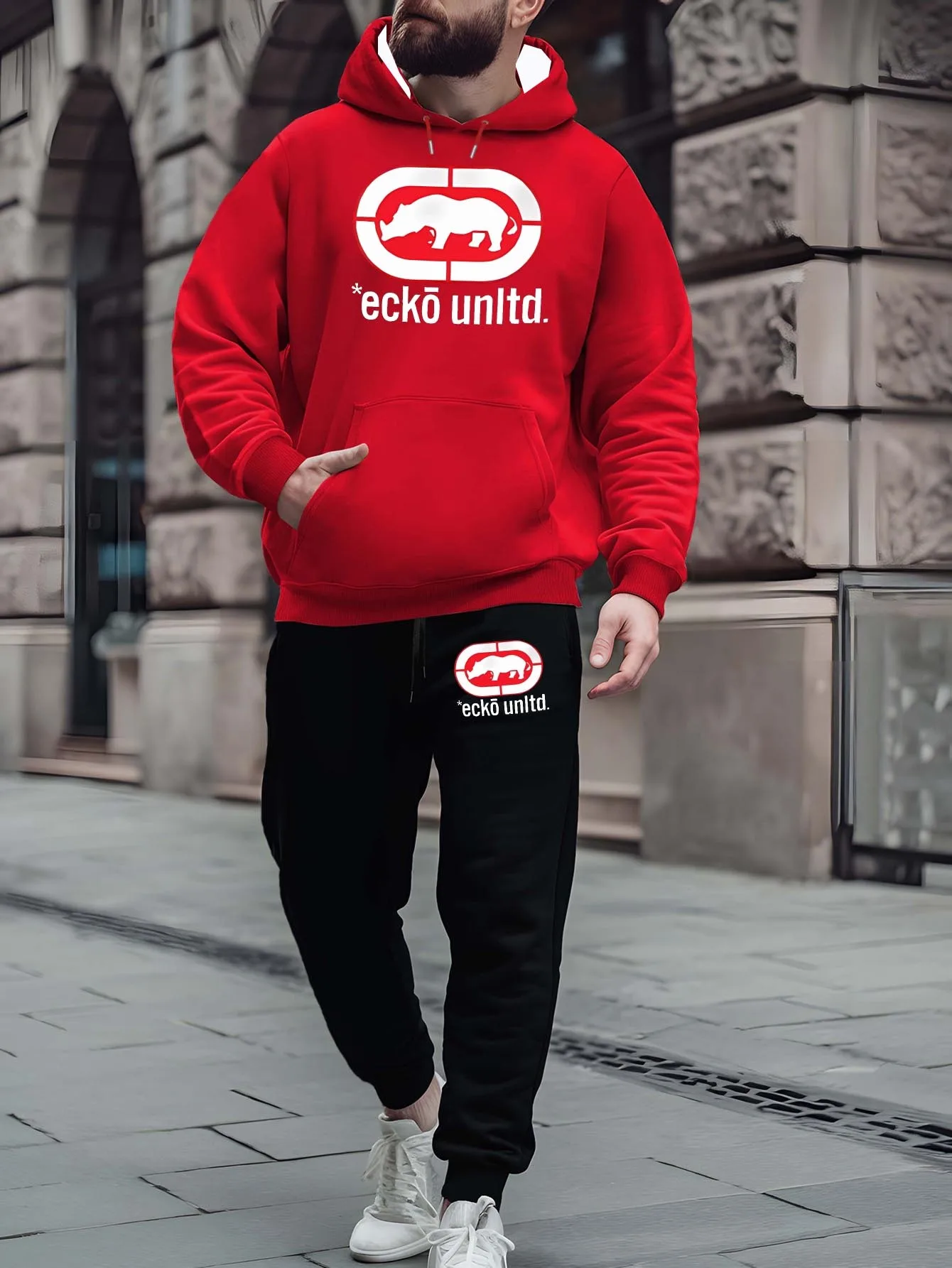 2025/26 الخريف الشتاء Sweatsuit هوديي قطعتين مجموعة الشارع الحضري موضة ملابس رياضية غير رسمية مجموعات ملابس للرجال