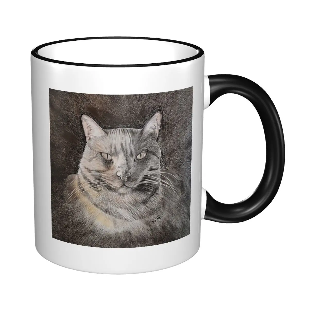 

Черная керамическая кружка Ritratto A Pastello, забавные керамические кофейные чашки, чайные кружки, чашка для молока, посуда для напитков, подарки для друзей