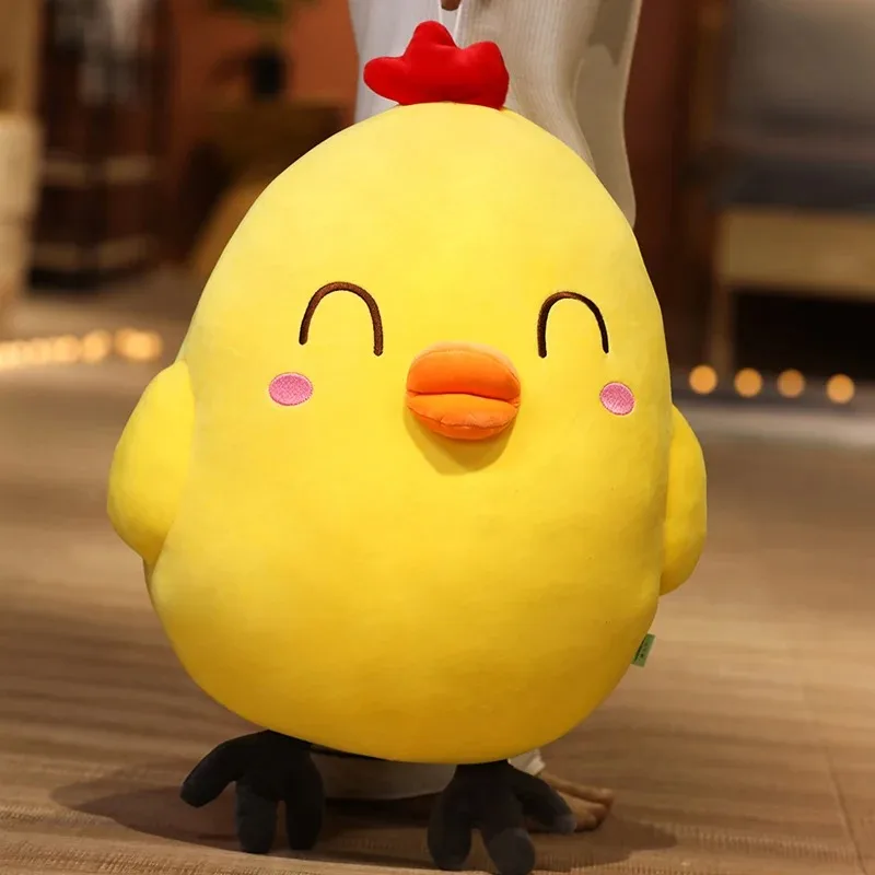 Glückliches lustiges Gesicht süßes Huhn Plüschtier Kawaii weiches Huhn Plüschtiere großes Umarmungskissen Mädchen Geschenk