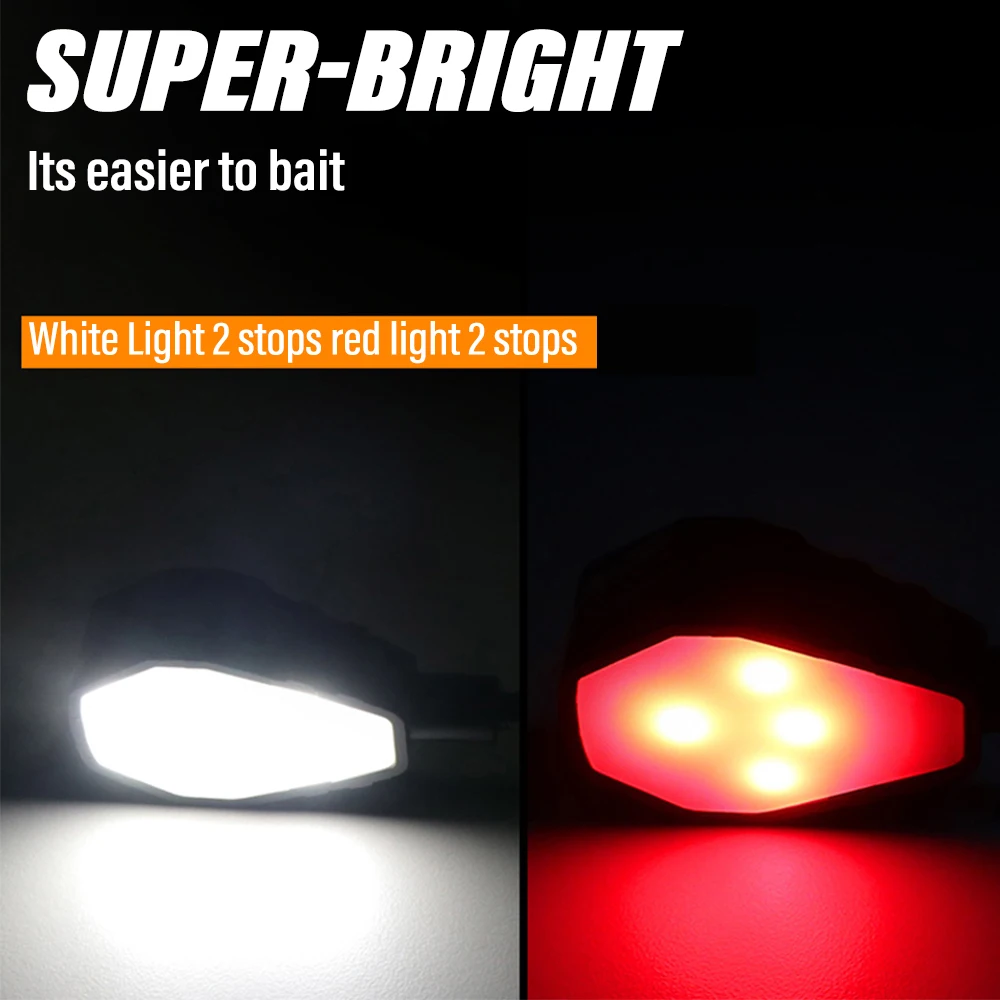 Super Bright LED Flashlight Foldable Work Light Outdoor Portable Camping Light with White Red Light and Smart Sensor