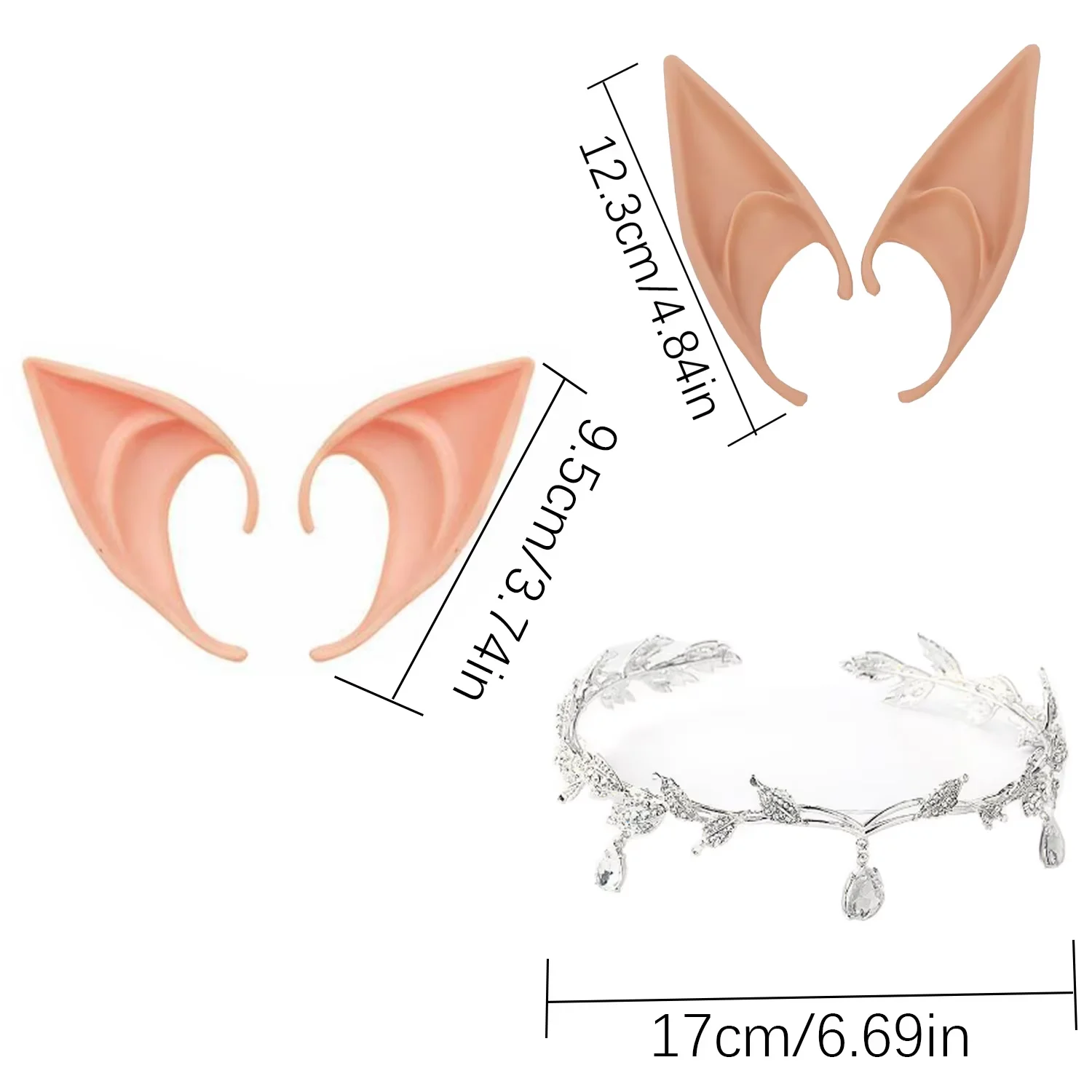 Kostium elfa PESENAR, trzyczęściowy zestaw zawiera uszy elfa, nakrycie głowy elfa, przebranie na maskaradę, bal, festiwal i imprezę.