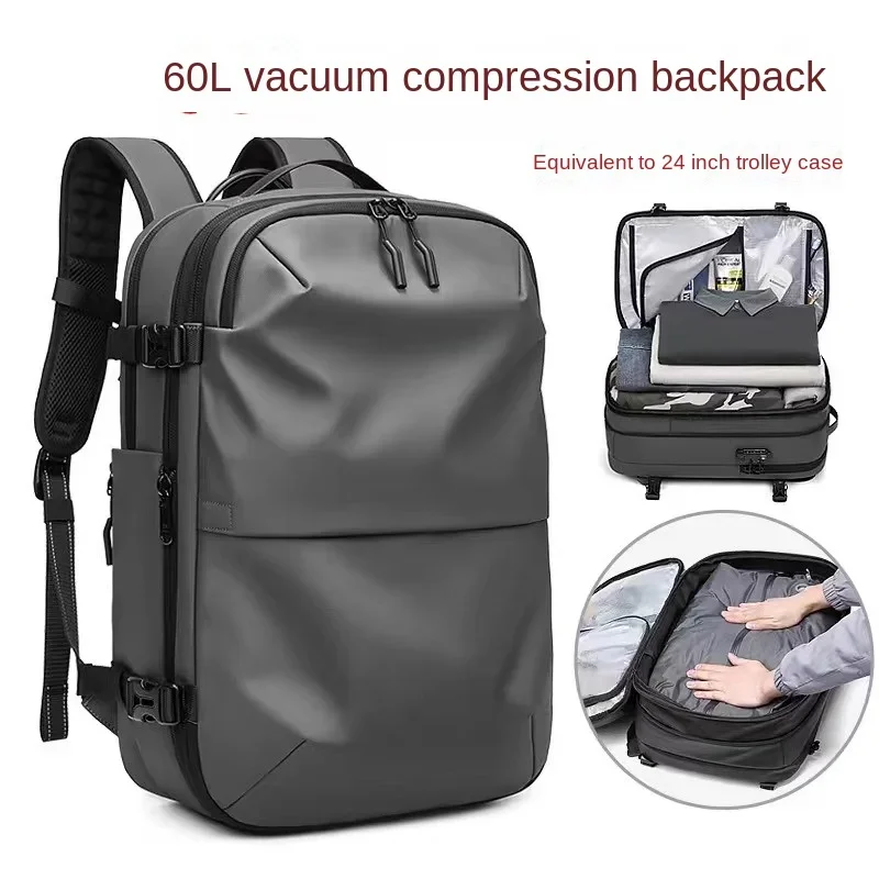 Business Vacuum Compression Travel Large Capacity Backpack Light Travel Boarding Expansion Multifunctional Computer Bag