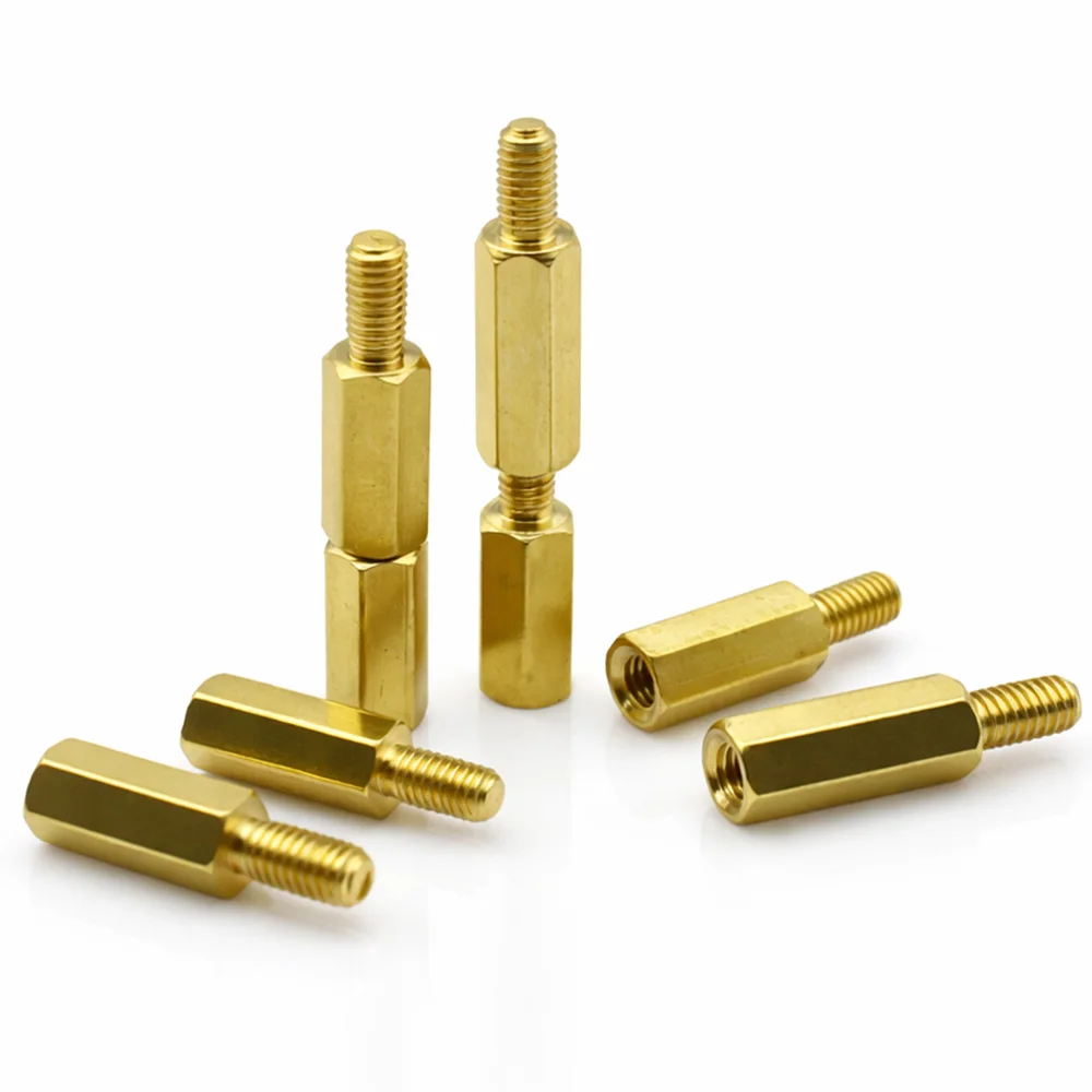 5/10/20pcs M2 M2.5 M3 M4 M5 M6 Hex Brass Standoff Computer Motherboard Spacer Single End Stud for PC Case