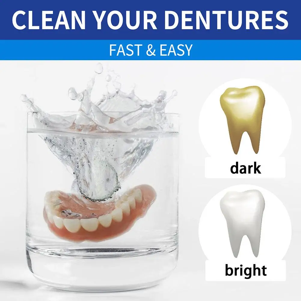 Retainer Cleaner Tablets, Effective Denture Cleaning Tablets Kill Odor-Causing Factors for Aligner Retainer Denture