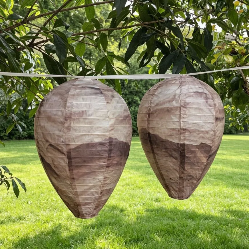 Realistic Fake Wasp Nest Decoy Hanging Durable Outdoor Garden Patio Wasp Repellent Deterrent Yellow Jacket Insect Pest Control