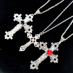 Vintage Crosses Baroque Embossed Pendant Necklace for Men Women Gothic Grunge Chain Y2k Goth Jewelry Accessories Free Shipping