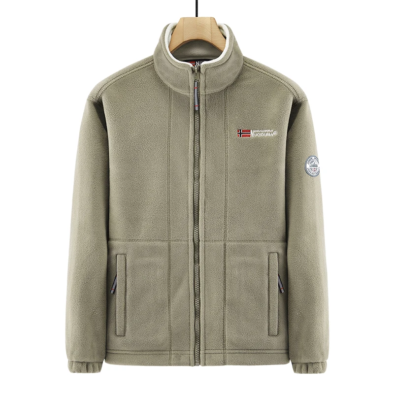 

Fleece Jacket Men Autumn Winter Jacket Polar Cardigan Warm Standing Collar Hoodie Daily Casual Handsome Coat men's parka jacket