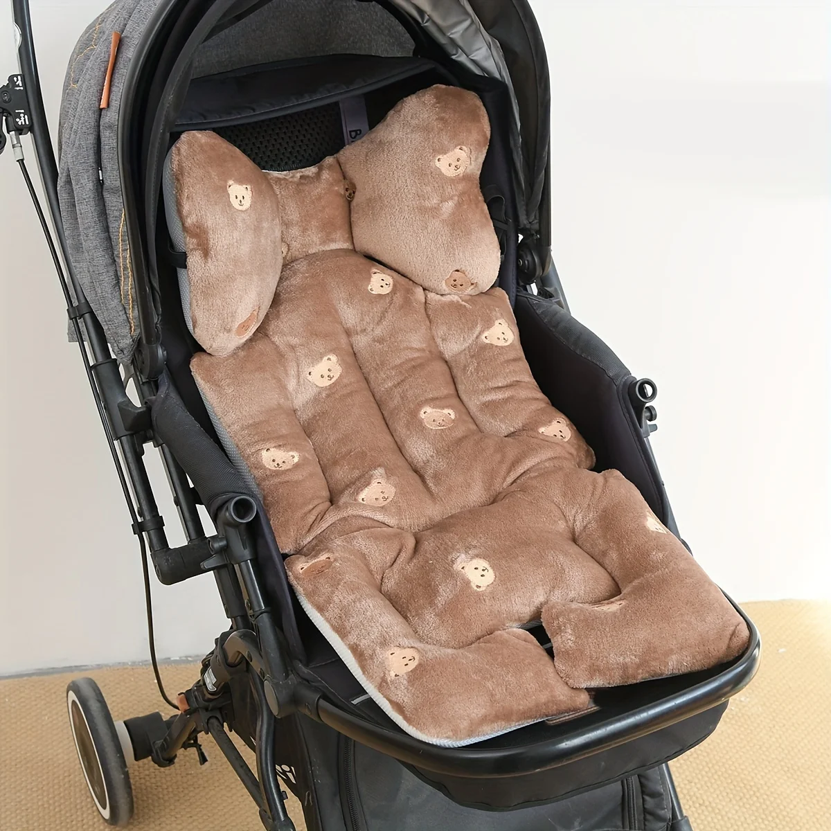 

Ultra Soft Plush Stroller Seat Cushion for Youngsters Embroidered All-Season Comfort Machine Washable