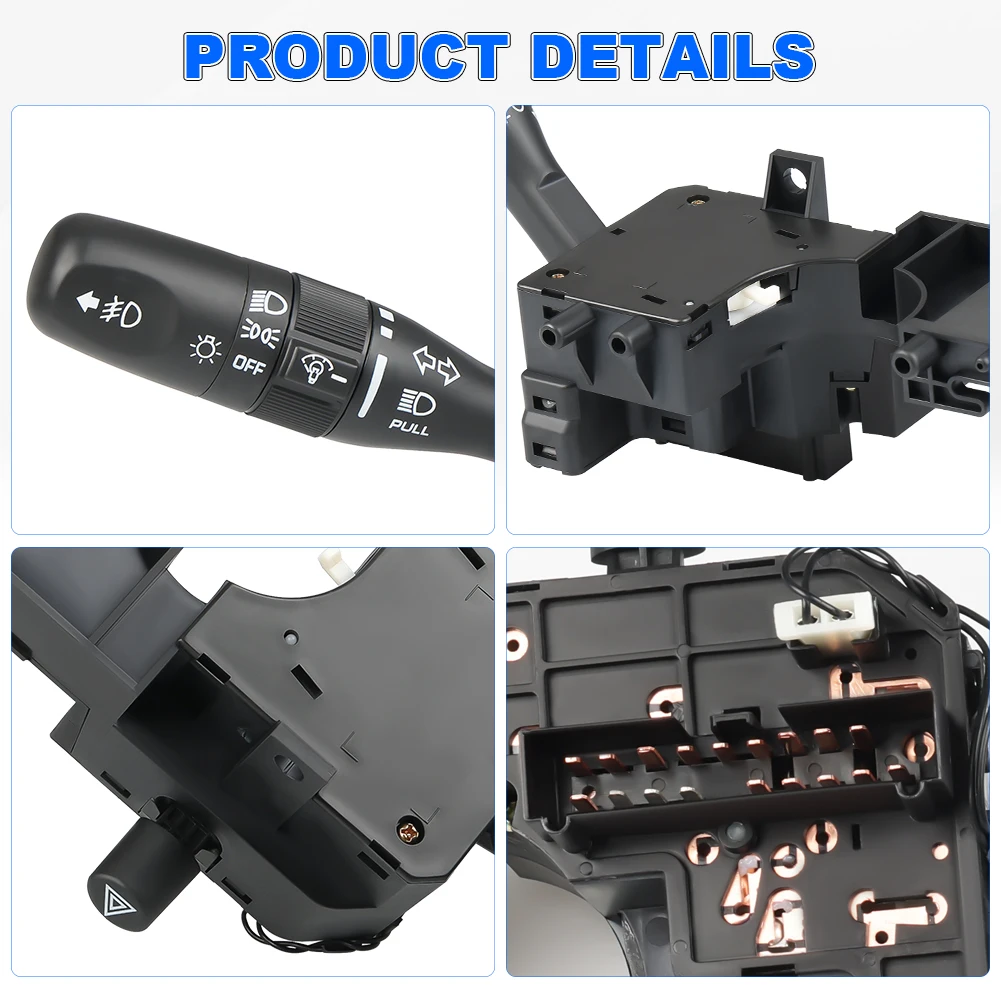 Turn Signal Switch, Headlamp Beam Parking Light Multifunction Switch Compatible with Jeep Wrangler TJ 2001-2006, with Fog Light