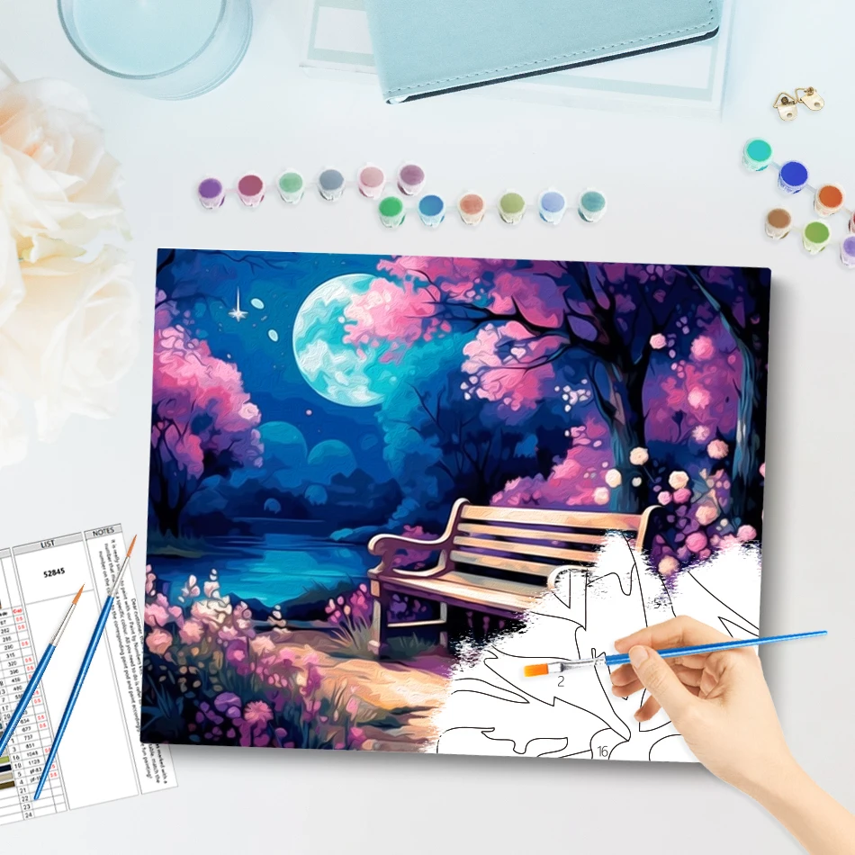 

GATYZTORY Painting By Numbers On Canvas To Paint Handmade Landscape Drawing Picture Frame Diy Crafts Oil Art Drawing Paint Kit
