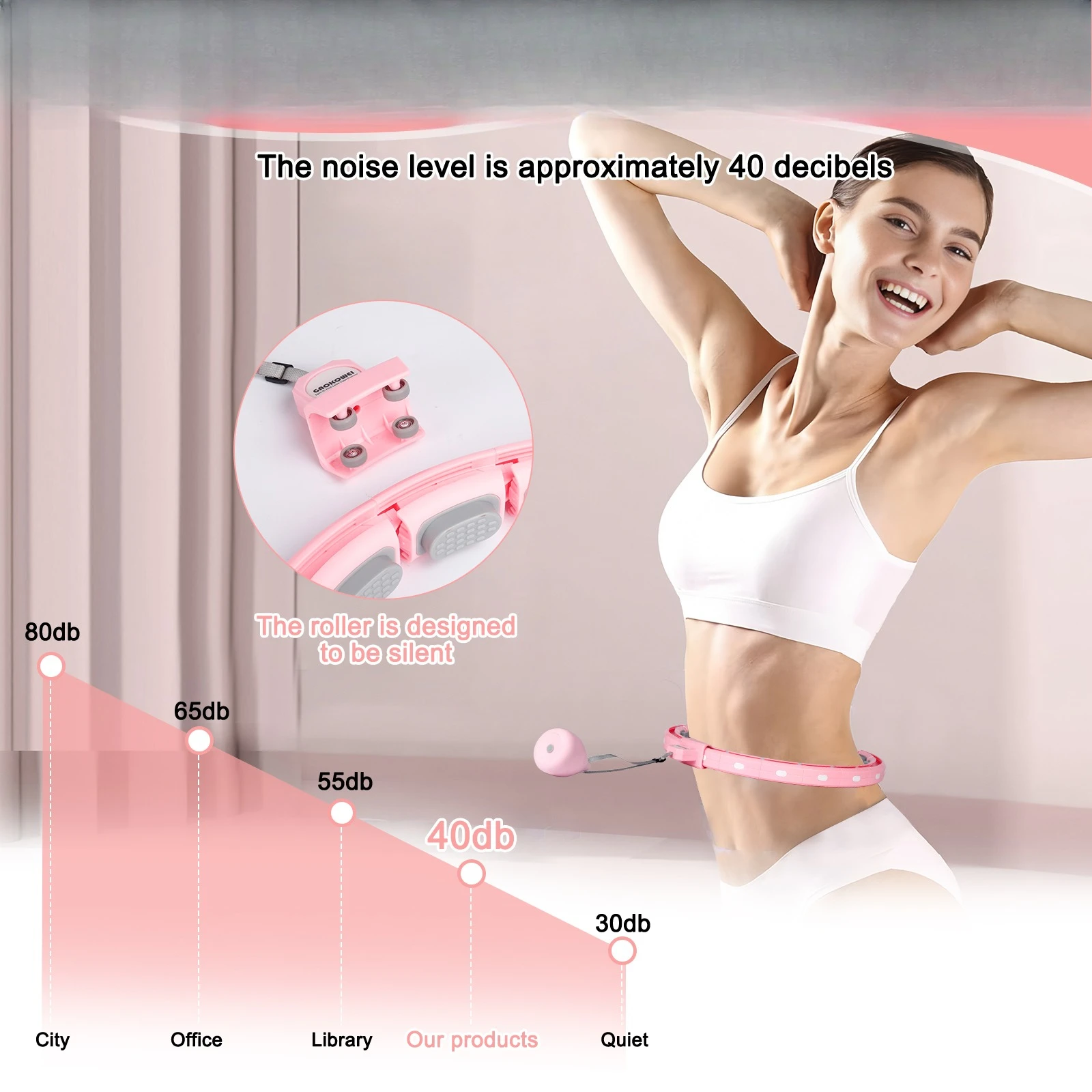 18-Link Weighted Unlimited Fitness Hoop Smart Fitness Equipment Adult Plus Size Female Waist Removable Sports Hoop