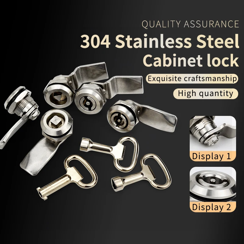 1 Set Of Installation Distribution Cabinet Lock Panel 304 Stainless Steel Cam Tin Sleeve Communication