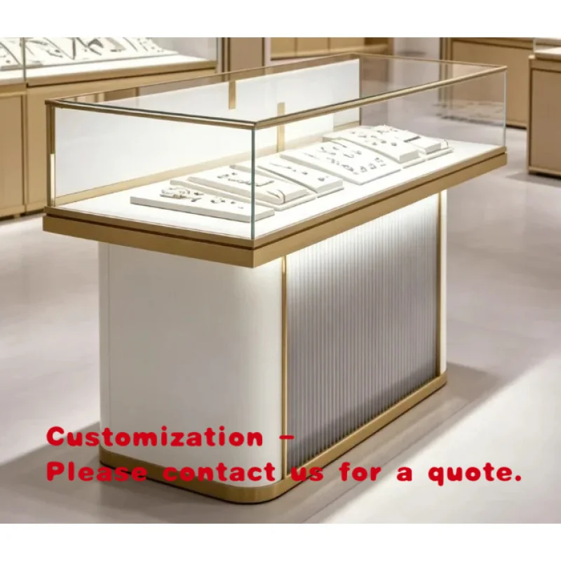 custom.Fancy Jewellery Kiosk Mall Jewelry showcase Display with Led