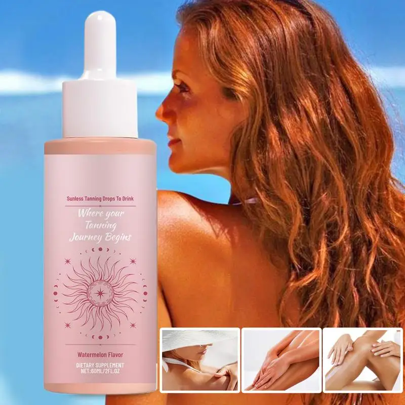 

60ml Self Tanning Drops Face Body Self Tan Drops Deep Nourishment Improve Dry Rough Enhance Skin brown Liquid Bronzer Makeup