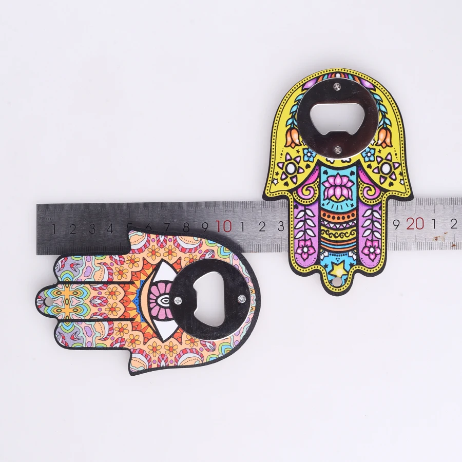 1PC Creative Ceramic Hand Refrigerator Magnetic Stickers Hamsa Angel Eye Bottle Opener for  Home Decor