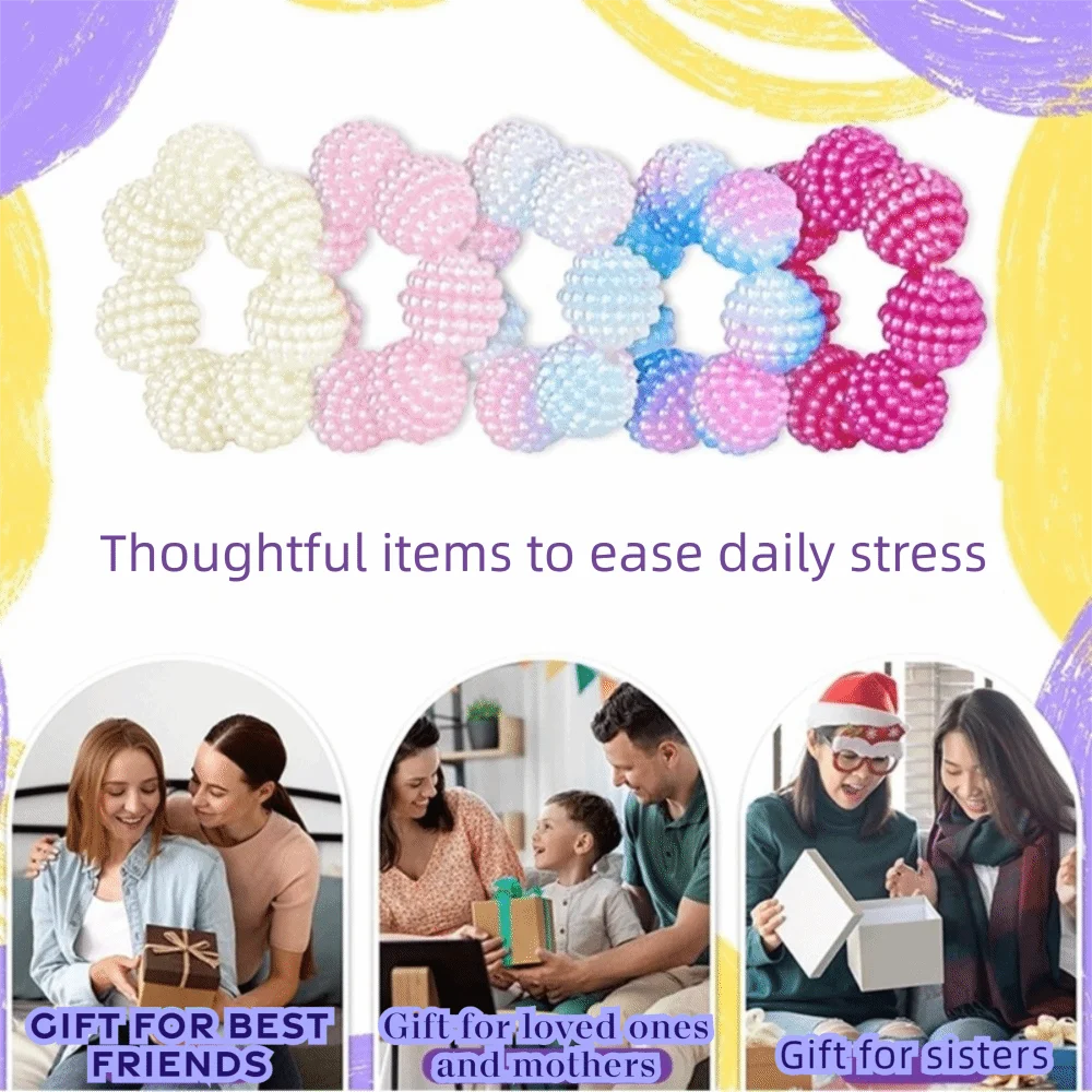 5 PCS/Set Creative Stress Relief Finger Rings Adjustable Calming Adjustable Sensory Rings Spiky Bead Relax