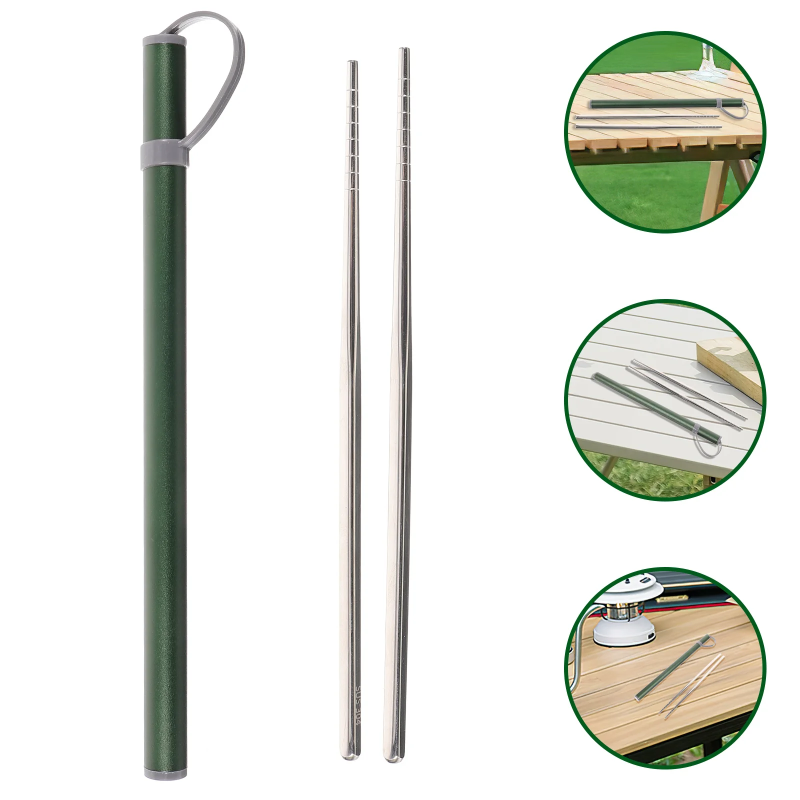 

1 set 1 Set Portable Stainless Steel Chopsticks Reusable Travel Utensil For Outdoor Asian Food Sushi Rice Noodles Hot Pot