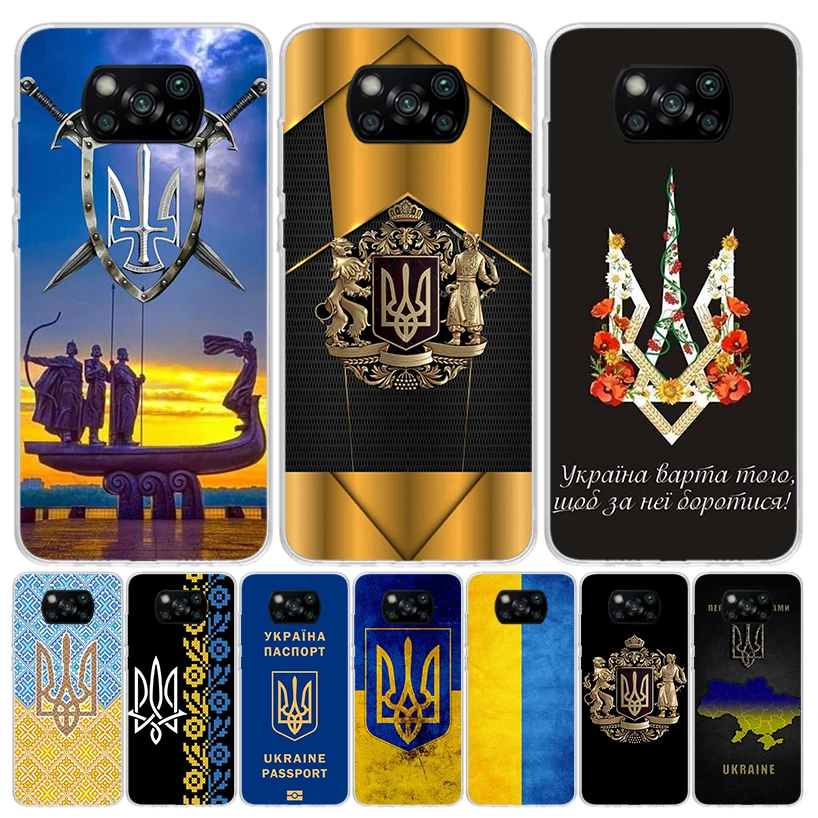 Funda de teléfono con bandera de Ucrania para Xiaomi Redmi Note 10 9 9S 8 8T 7 5 Pro Mi 12T 11T 10T 9T 12 11 Lite A3 A2 Trend Fundas Mi 11T